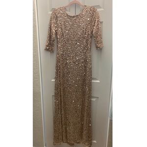 Adrianna Papell Gold Sequin Gown